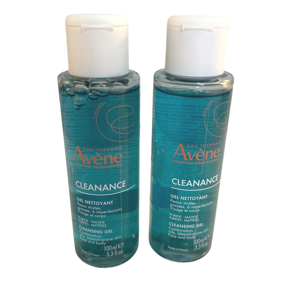 Avene Cleanance Mattifying Cleansing Gel 2-Pack 3.3oz 100ml New!